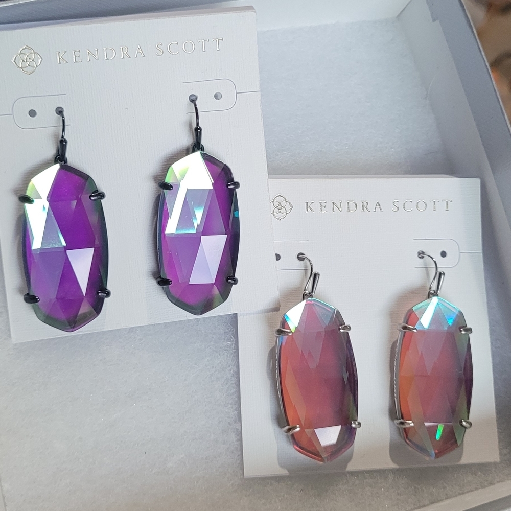 2 Pairs NWT Kendra Scott Dichroic Esme Earrings
